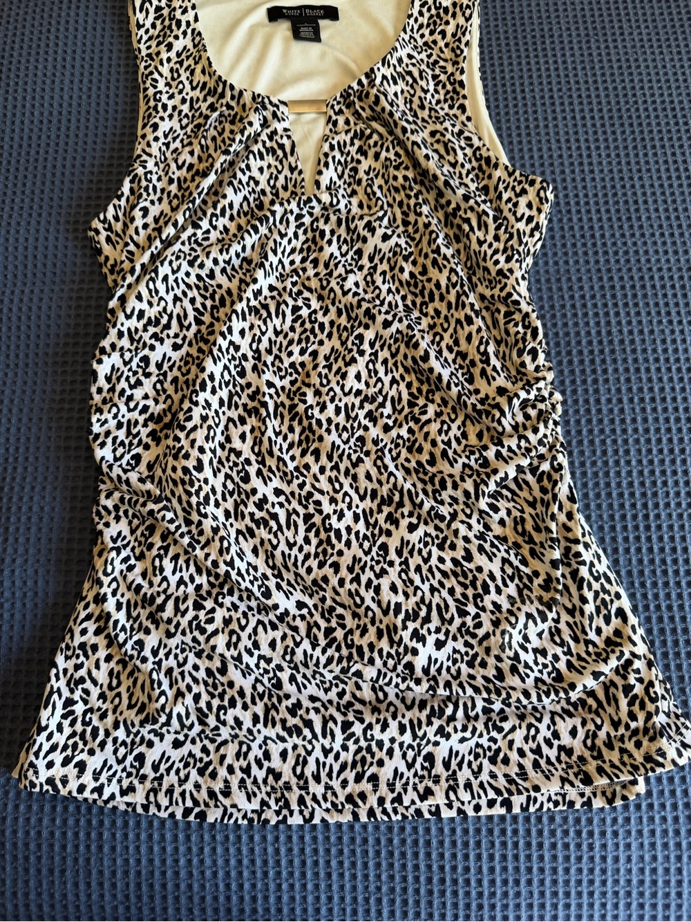 White House Black Market Leopard Print Sleeveless Tank - Cream/Black